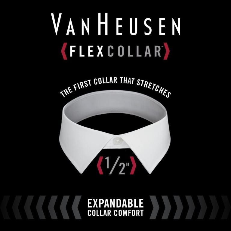 Van Heusen Men's Dress Shirt Regular Fit Flex Collar Stretch Solid - Image 4